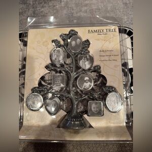 NEW Family Tree Photo Frame Display 9 Double Sided Hanging Frames Metal NOS